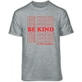 thumbnail image 1 of Teelocity Be Kind Repeat Graphic T-Shirt (2XL - Standard Fit, Athletic Heather Red Type), 1 of 4