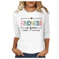 thumbnail image 1 of T-shirt Décontracté pour Femme à Col Rond avec Imprimé de Lettres, Manches 3/4, 1 of 4