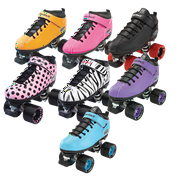Riedell Quad Roller Skates - Dart- Zebra, Solid Colors