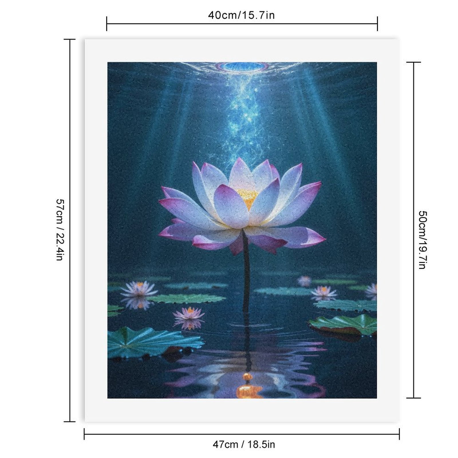 Paint By Numbers Kit for Adults Beginner - DIY Lotus Light Reflection Water Canvas Painting Kits for Adults, Frameless Paint By Number for Adults for Home Wall Decor 16x20 Inch