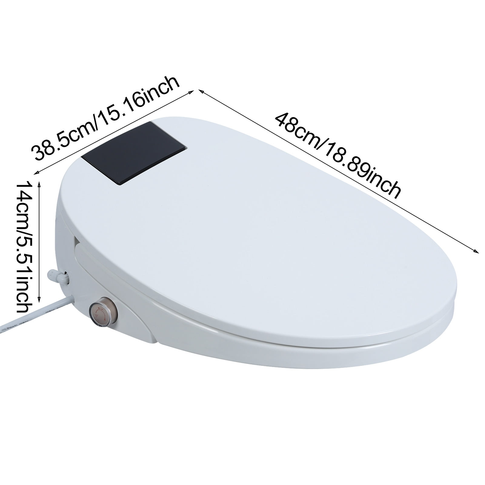 TidBay Electric Bidet Toilet Seat, Bidet Attachment for Toilet, Elongated Heated Toilet Seat with Instant Warm Water & Dryer, Self-Clean Nozzle, Automatic Flip Cover