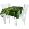 thumbnail image 2 of Coolnut St. Patrick's Day Rectangle Tablecloth Vintage Green Plaid Shamrock Clover Leaves Polyester Washable Square Table Cover for Kitchen Dinning Tabletop Decoration, 60"x90", 2 of 7