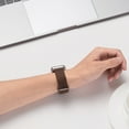 thumbnail image 6 of WFEAGL Genuine Leather Apple Watch Band 42/44/45mm Retro Strap (Brown with Silver), 6 of 8