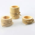 thumbnail image 1 of 3Pcs/Set Wooden Crafts Creative Round Wood Stake bark Shape Candle Holder Table Desktop Home Decoration(B), 1 of 7