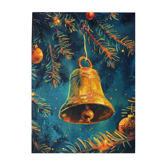 500 pcs christmas Jingle bells Wooden Puzzles 500 Piece,Classic Holiday Gifts,Stunning Artwork of Adults,500 Piece Jigsaw Puzzle for Adults Challenging Puzzle Perfect for Game Nights,Fun Puzzles