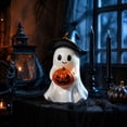 thumbnail image 4 of Halloween Ghost Figurine, Funny Pumpkin Ghost Statue Ghost Decoration Holding for Gift Props Tabletop Home Decor Gifts for Anniversary Weddings, 4 of 5
