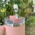 thumbnail image 3 of Pebbuoy Rose Flower Straw Cover BPA Free Silicone Reusable Dust-proof No Spill 6-10MM Tumbler Straw Tip Plug Topper Protector Cup Accessories, 3 of 6