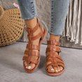 thumbnail image 5 of AXXD Women's Sandals Comfortable Brown Flat Summer Trendy Buckle Mothers Day, 5 of 8