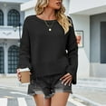 thumbnail image 4 of GigrtiJin Women's Sweater Fall Winter Lantern Long Sleeve Casual Tops Knit Round Neck Loose Pullover Sweaters, 4 of 8