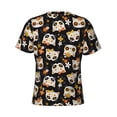 thumbnail image 6 of Vsdgher Flower Fox Print Men's Dry Fit Mesh Athletic Shirts Moisture Wicking Tennis T-Shirt Tops, 6 of 9