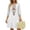 White, variant on SAWOBUUN Womens Boho Embroidered Mini Dress Vintage 3/4 Sleeve V Neck Cotton Blend Dress Loose Fit Casual Swing Dress