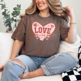 thumbnail image 2 of Heart Shaped Love Vibes Floral Art, Espresso Comfort Colors T-Shirt, Medium, 2 of 3