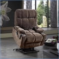 thumbnail image 4 of Recliners for Elderly, Dual OKIN Motor Power Lift Recliner – Infinite 180° Lay Flat, Heat Massage | Brown Fabric, 4 of 7