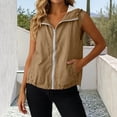 thumbnail image 2 of Women's Sleeveless Zip Up Hoodie Vest, Casual Sporty Jacket with Drawstring Hem and Mesh Lining, Solid Color Lightweight Outerwear for Running, Gym, and Summer Outdoor Activities, 2 of 7