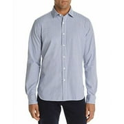 The Men's Store  Check-Print Classic Fit Shirt Navy-2XL