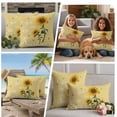thumbnail image 5 of Yellow Sunshine Sunflower Outdoor Waterproof Pillow Covers, Pastoral Bees Farmhouse Floral Decorative Square Throw Pillowcase Sofa Cushion Sham for Patio/Couch/Chair, 20"x20" 2 Pack, 5 of 8