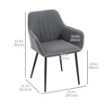 thumbnail image 3 of HOMCOM Dining Chairs Set of 2, Upholstered Accent Chairs with Metal Legs, 3 of 10