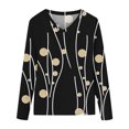 thumbnail image 4 of Camisas Para Mujer Camisetas de Gran Tamaño Manga Larga Moda Casual Cuello en V Cómodo Impreso Top Camiseta Blusa Odeerbi ODB135589, 4 of 4