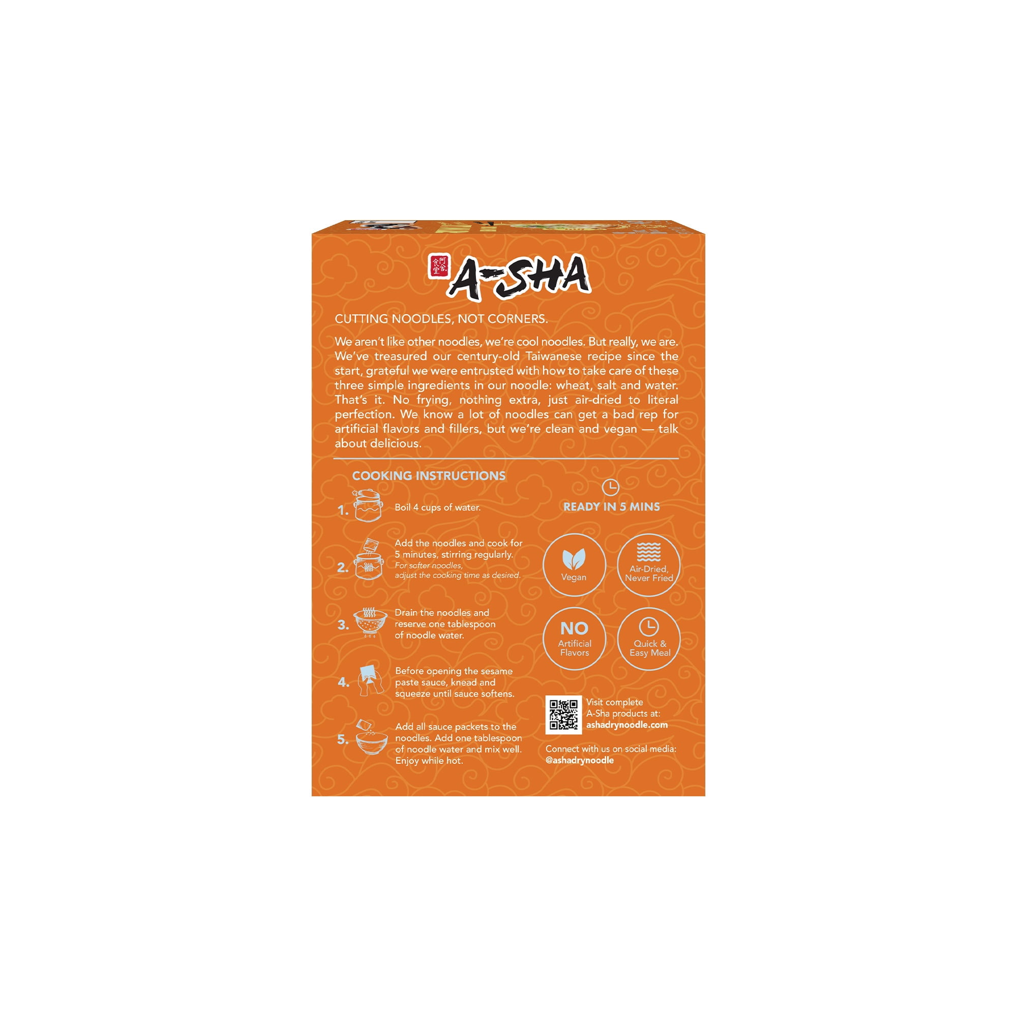 A-Sha Spicy Dan Dan Meteor Noodle Box 4 Pack