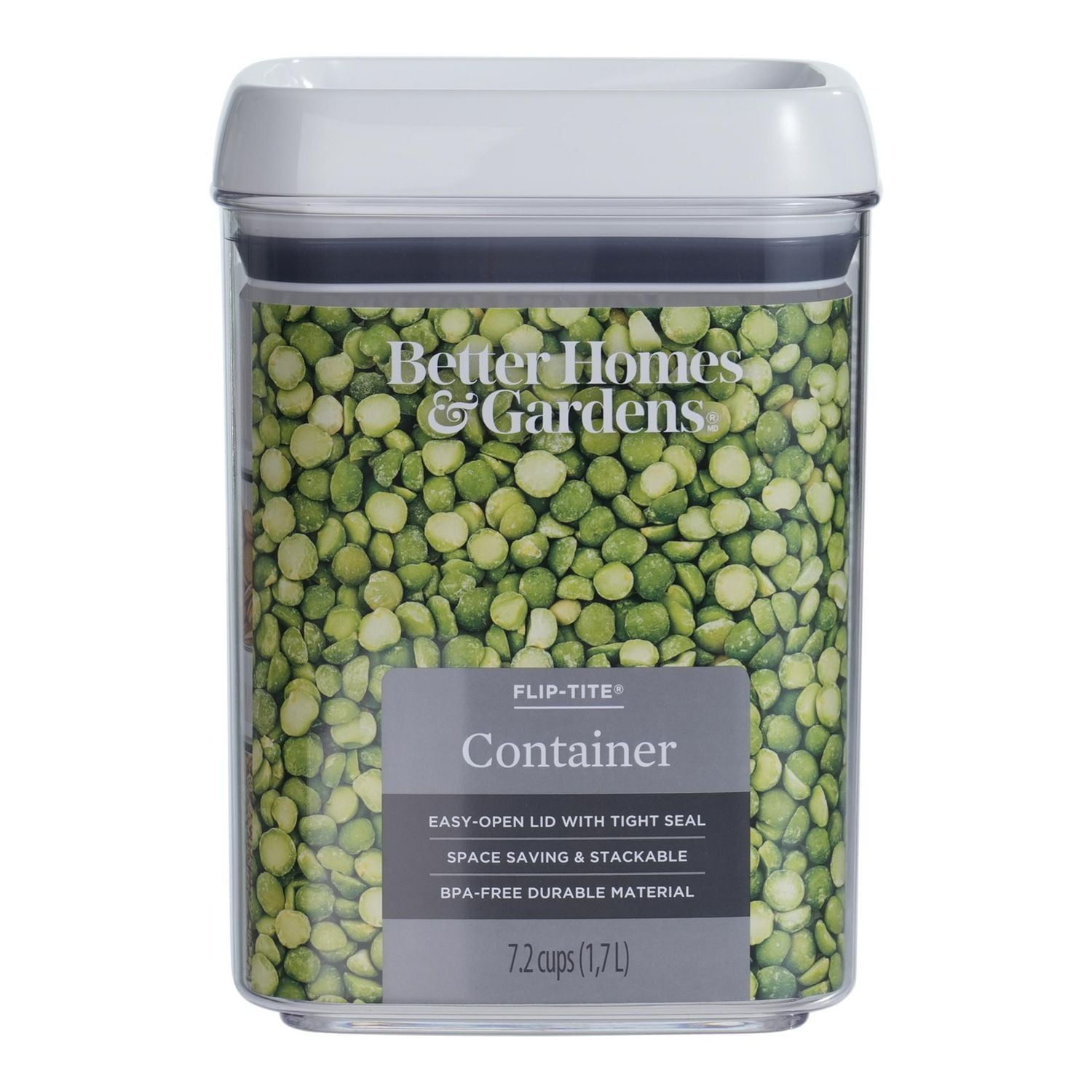 Better Homes & Gardens Flip-Tite® Storage Container, 7.2 Cups, Capacity: 1.7 L