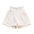 thumbnail image 4 of Shorts for Women Gsakboxl Women Plus Size Paper Bag Waist Denim Shorts Button Roll Up Hem Loose A-Line Wide Leg Slim Fit Casual Hot Pants White 3XL, 4 of 7