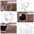 thumbnail image 2 of Tazas de café CNGLASS de vidrio con forma de corazón de doble pared, 150 ml (juego), 2 of 7