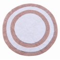 thumbnail image 3 of Saffron Fabs  Soft Cotton, Reversible, Two-tone Pattern, 200 GSF 36-inch Round Bath Rug Coral/White, 3 of 5