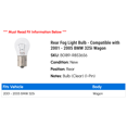 thumbnail image 2 of Rear Fog Light Bulb - Compatible with 2001 - 2005 BMW 325i Wagon 2002 2003 2004, 2 of 2
