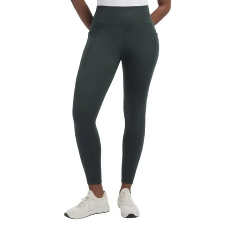 Danskin Women's Brushed Satin Stitch 7/8 Legging (US, Alpha, Medium, Regular, Regular, Evergreen (Green))