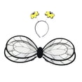 thumbnail image 3 of Disfraz de ala de abeja para adultos y niños, divertido, moderno y cómodo con diadema. Negro, 3 of 9