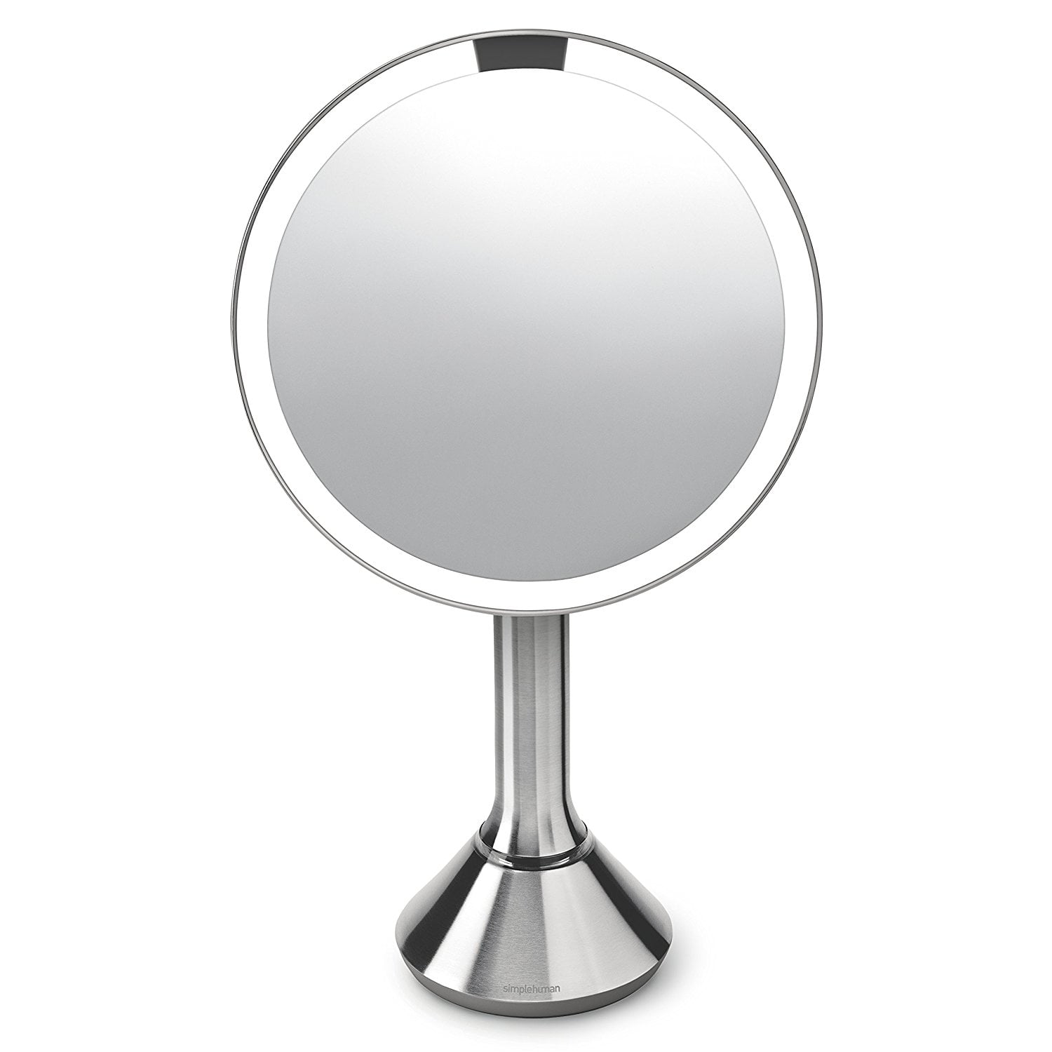 simplehuman sensor freestanding mirror with touch control brightness