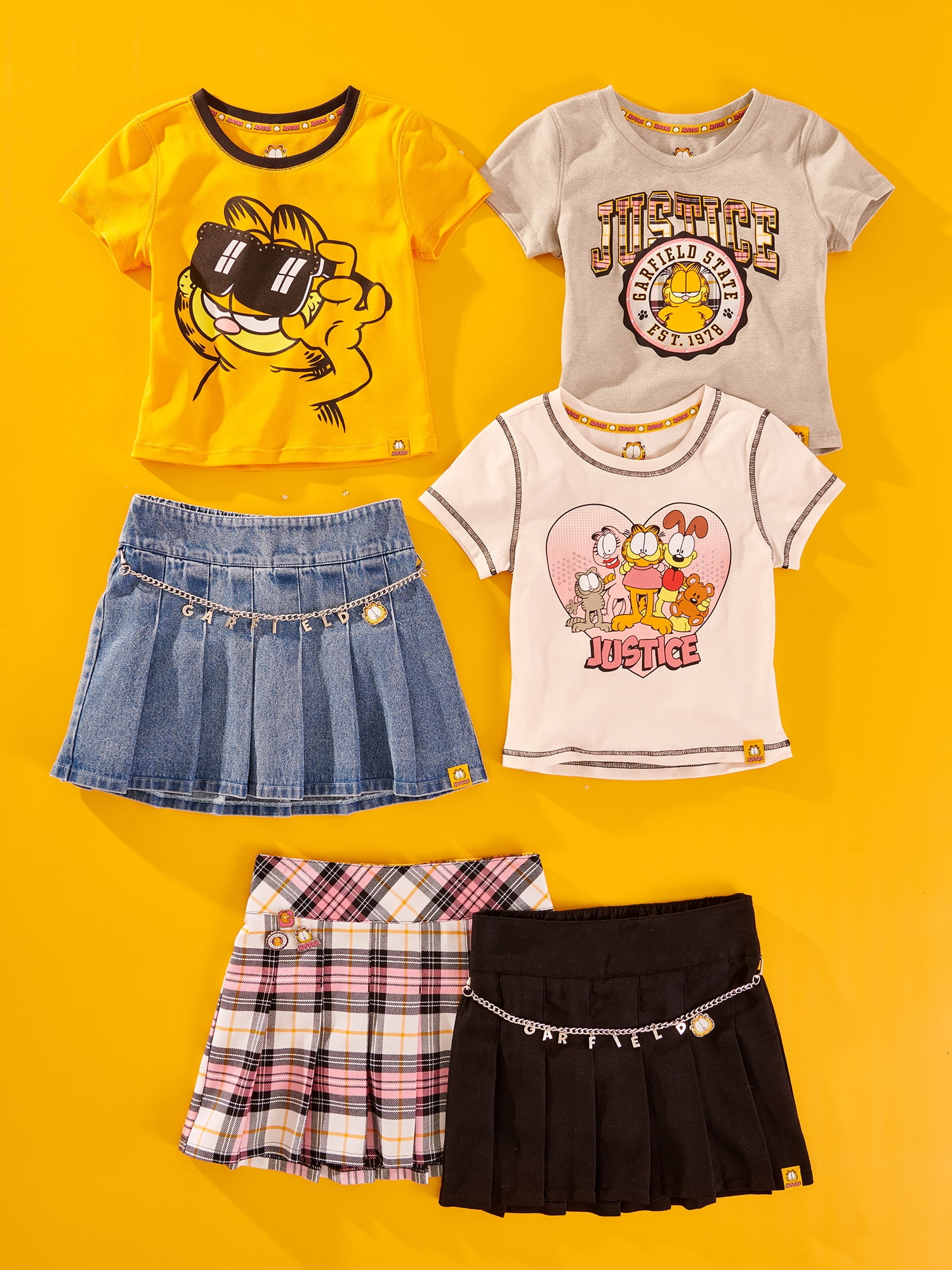 Justice x Garfield Girls Collab Baby Tee, Sizes XS - XLP