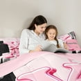 thumbnail image 4 of Manfei Black Pink Ombre Twin Bedding Sets 7pcs for Girls, Bow Knot Monogrammed Bedding Comforter Set, Personalized Letter X Sheet Sets, Ultra Soft Home Decor, 4 of 8