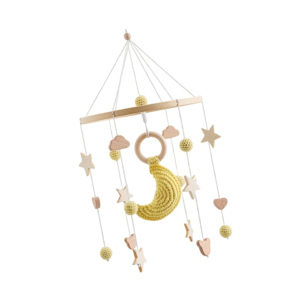 Móvil para cuna de bebé, decoración de dibujos animados para guardería, campana para cama, sonajeros para recién nacidos, juguete sensorial para bebés. luna