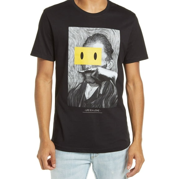 Elevenparis Mens Van Gogh Graphic T-Shirt, Black, Large