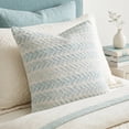 thumbnail image 2 of Ox Bay Ariya Spa Blue/White Chevron Cotton Adult Decorative Throw Pillow, 2 of 10