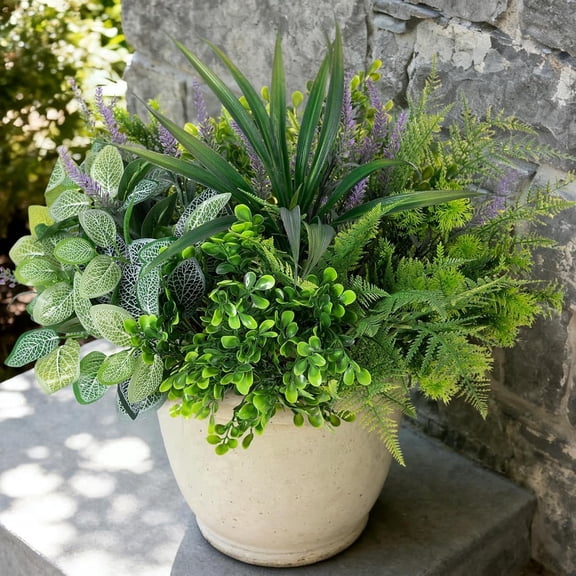 Outdoor Faux Plants UV Resistant – Realistic Artificial Eucalyptus Greenery for Patio, Front Porch Decor – Fake Plants for Outside (Multi-Bouquet) 