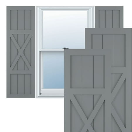 

Ekena Millwork 12 W x 58 H True Fit PVC Center X-Board Farmhouse Fixed Mount Shutters Ocean Swell (Per Pair - Hardware Not Included)