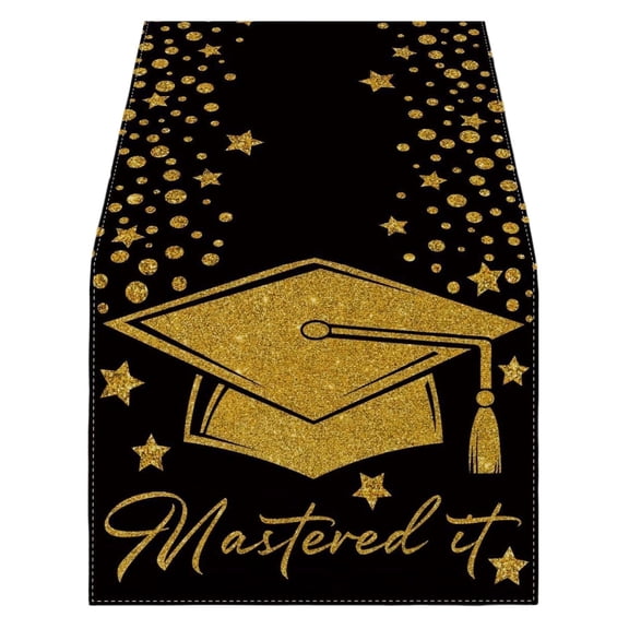 2026 Graduate Celebration Table Runner, Congrats Grad Decor, 13x72 Inch Dining Room Kitchen Table Decor, Commencement Party Supplies (O)