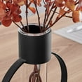 thumbnail image 4 of Danya B. Jacob Modern Black Metal Open Circle Pedestal Clear Glass Tabletop Vase, 4 of 9