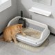 thumbnail image 5 of Caja de arena semicerrada con barra alta y diseño a prueba de salpicaduras que proporciona amplio espacio para gatos. Incluye pala para gatitos. Cajas de arena de plástico para gatos., 5 of 6