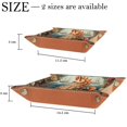 thumbnail image 4 of Women Girls Leather Square Dish Trinket Plate Jewelry Tray, Vintage Map Seahorse Coral Flag Mothers Day Birthday Gift, 20.5x20.5cm, 4 of 6