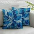 Fenyluxe Spring Teal Dahlia Pillow Covers Navy Blue Teal Floral Couch