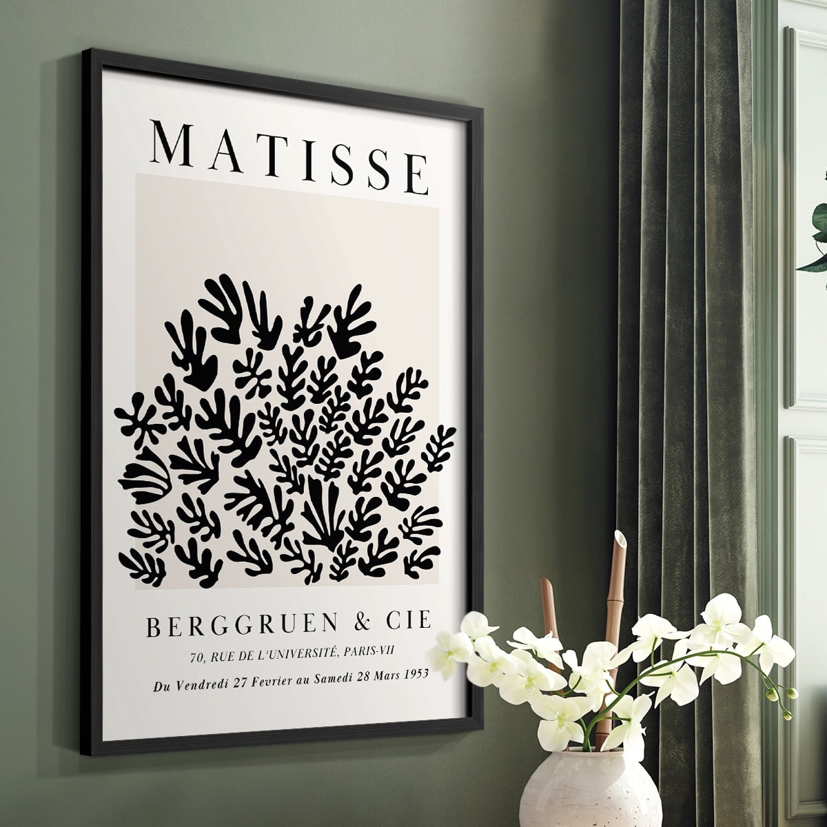 Matisse CDLXXXIX in Black Solid Wood Framed Print No Nail Hanging