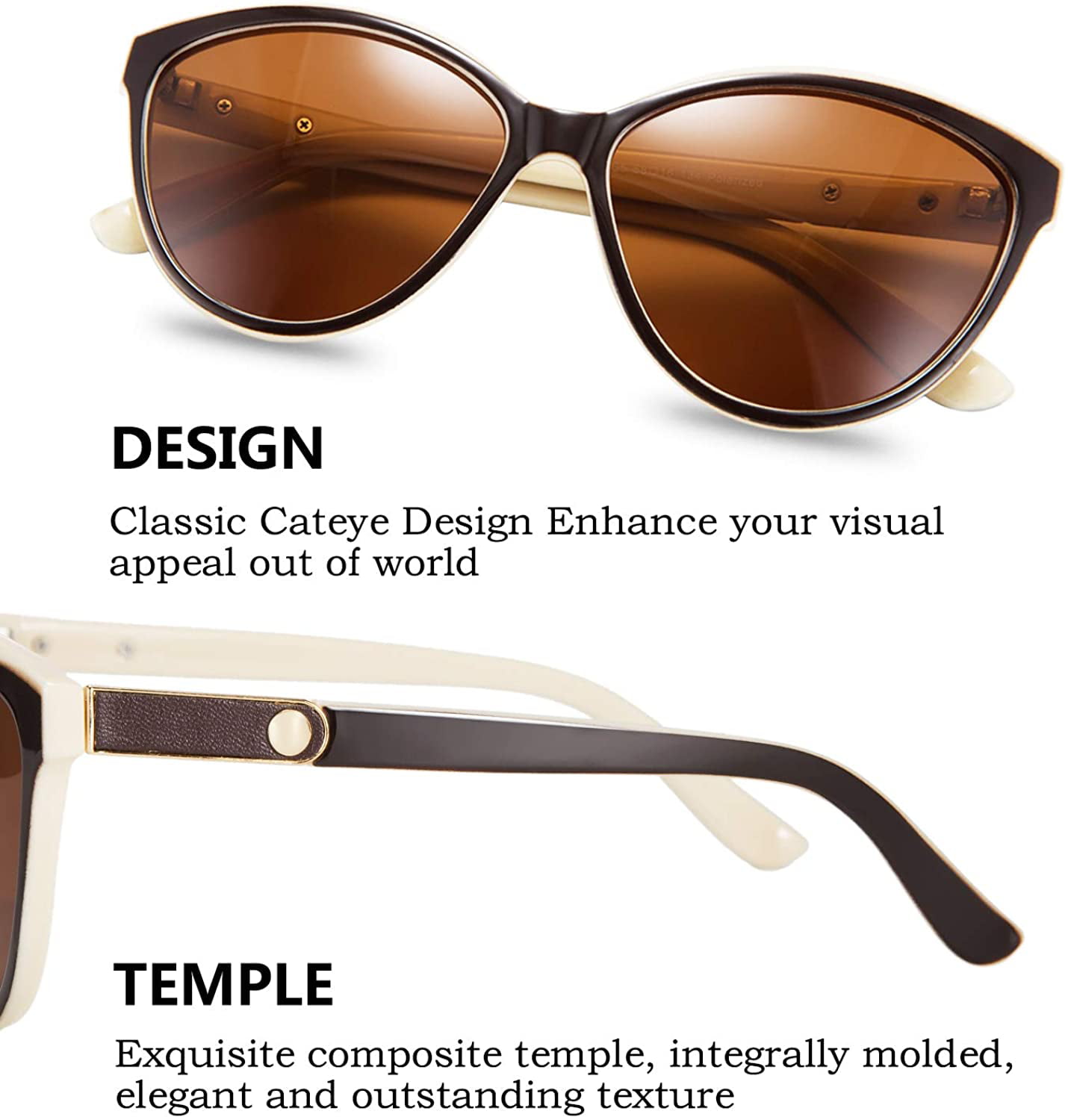 FEISEDY Classic Cateye Polarized Sunglasses for Women 100% UV Protection B2512 