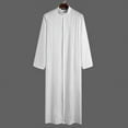 thumbnail image 3 of INCERUN Mens Muslim Dishdash Abaya Kaftan Jubba Saudi Full Length Long Robe Thobe Kaftan, 3 of 11