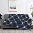 thumbnail image 5 of Horizontal Flannel Blanket Is Light Warm Soft Anti-Pilling Anti-Wrinkle Anti-Allergy And No Hair Loss For Bed And Sofa Camping Travel Argyle Plaid Blue_1, 5 of 8