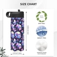thumbnail image 4 of Honeii cool flower Skull Print 18 oz Insulated Water Bottle with Straw Lid, Stainless Steel Sports Water Bottles, Double Walled Vacuum, Leak Proof, 4 of 8