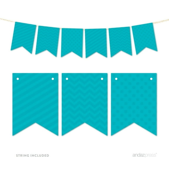 Koyal Wholesale Aqua Hanging Pennant Banner Party Garland Décor