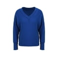 thumbnail image 4 of XXLvision Womens Long Sleeve V Neck Buckle Knitted Tunic Sweatshirt Blouses, 4 of 5